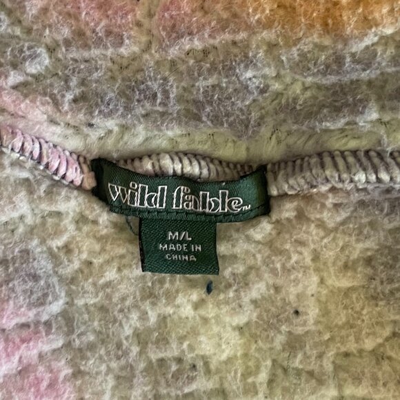 Wild Fable Faux Shearling Full Zip Hoodie Sweatshirt in Mauve/pink Size M/L - Picture 4 of 9